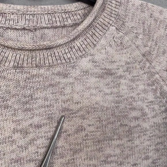 Lululemon Sweater Womens Medium Heathered Beige Knit Crewneck Pullover Boxy Fit - Picture 4 of 12